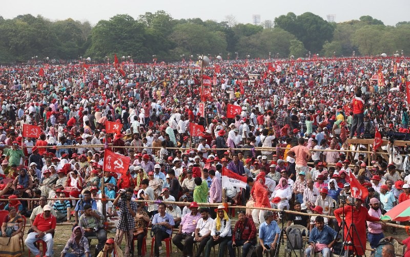 Left organisations host rally at iconic Brigade Parade Ground in Kolkata