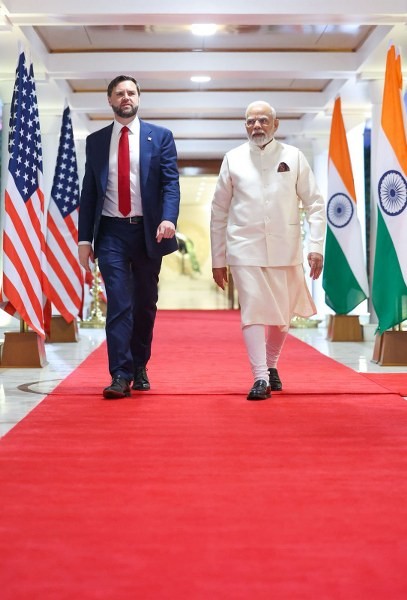 In Images: US Vice President JD Vance meets PM Modi in Delhi