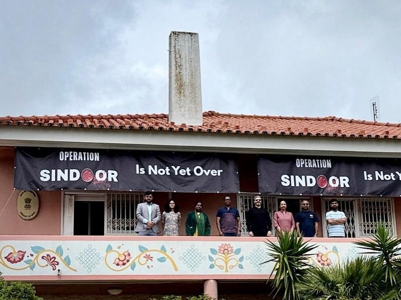 In Images: Indian Embassy displays 'Operation Sindoor' banner in Portugal