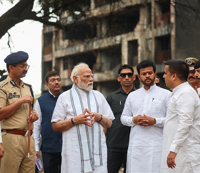 In Images: PM Modi visits Air India flight crash site in Ahmedabad