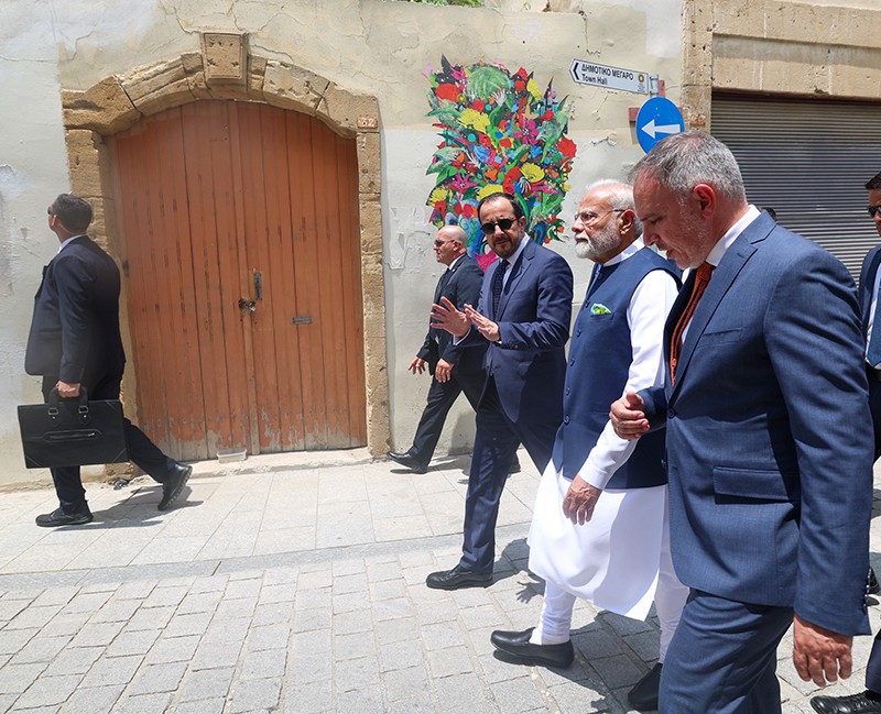 In Images: PM Modi, Cyprus President Nikos Christodoulides take tour of Historic Centre of Nicosia in Cyprus