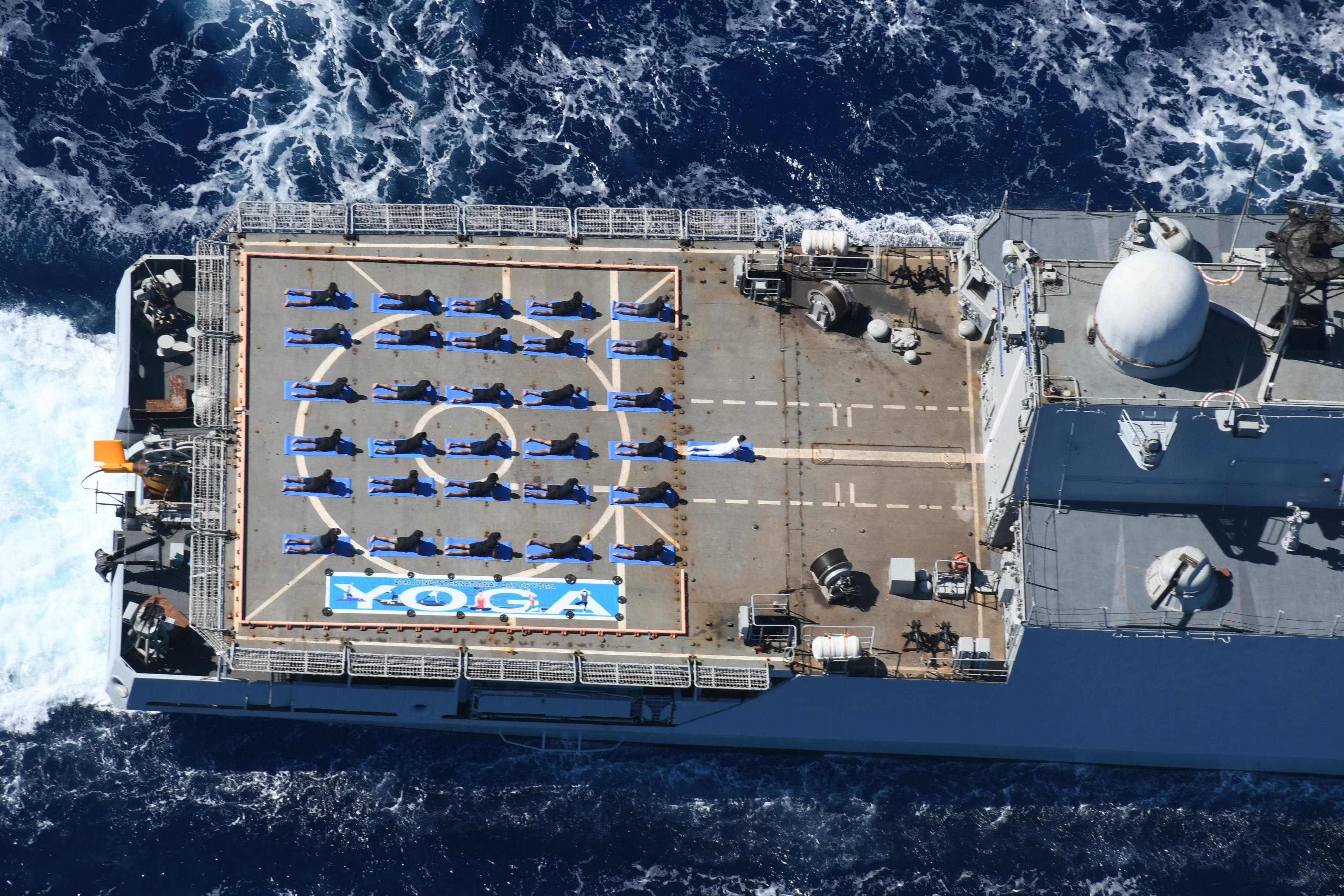 In Images: Indian Navy gears up to observe International Yoga Day