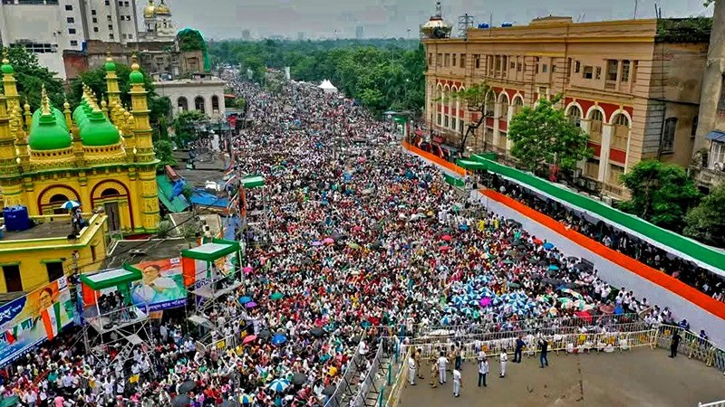 In Images: Mamata attacks BJP over voters’ list revision and Bengali migrants from Martyrs Day rally in Kolkata