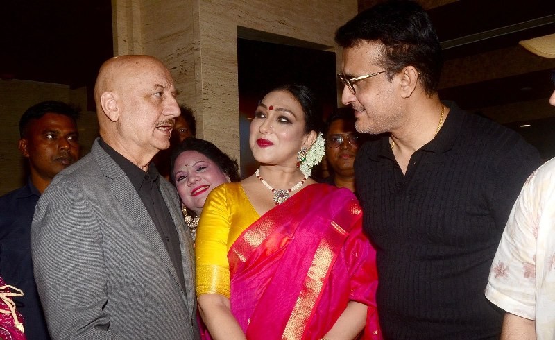 In Images: Anupam Kher, Rituparna Sengupta promote each other’s films in Kolkata