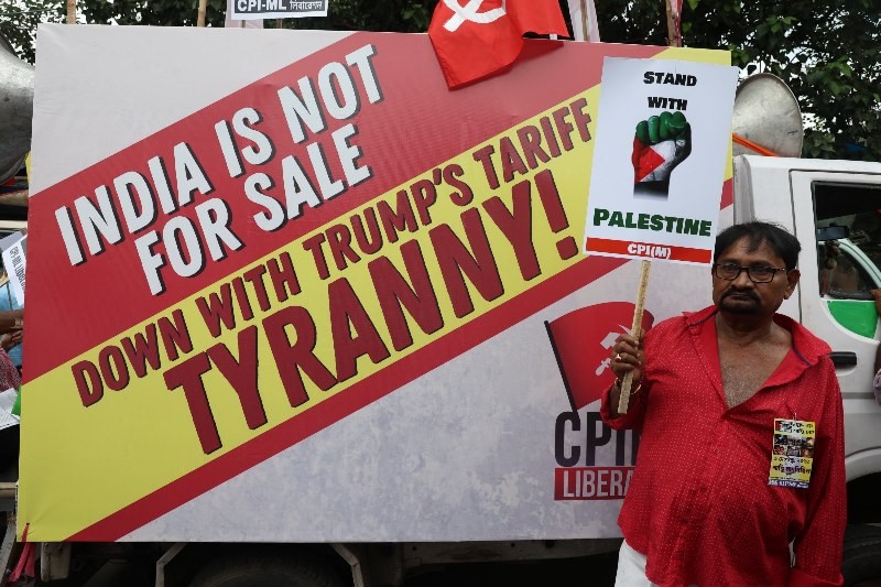In Images: Citizens, Left outfits hold protest in Kolkata demanding end to Gaza violence