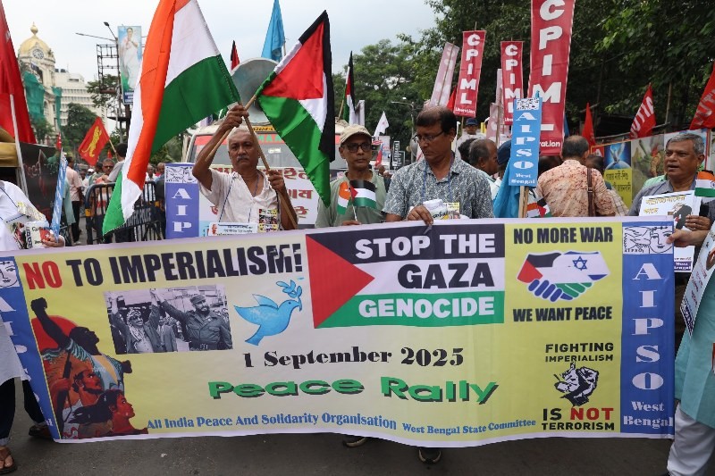 In Images: Citizens, Left outfits hold protest in Kolkata demanding end to Gaza violence
