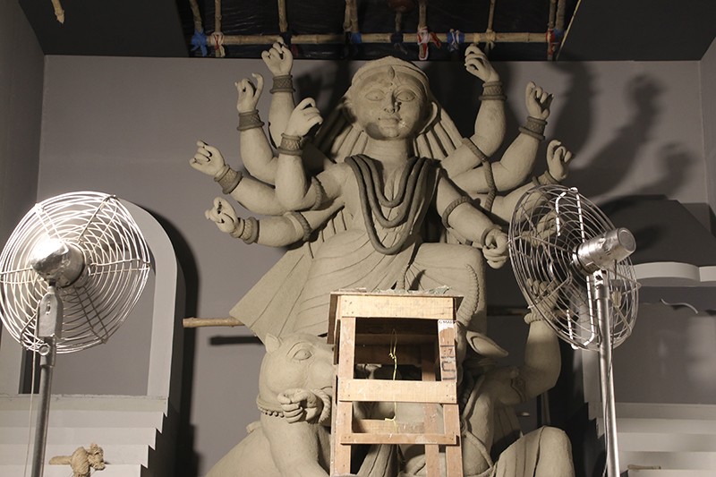 In Images: French artist collaborates with Kolkata Durga Puja