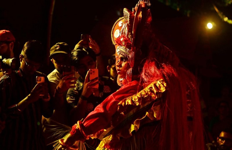 In Images: 66 Palli Club brings Kerala’s sacred Theyyam to Durga Puja for the first time
