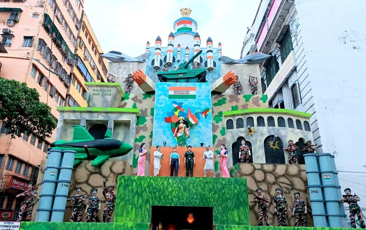 In Images: Kolkata Pandal Honors Operation Sindoor