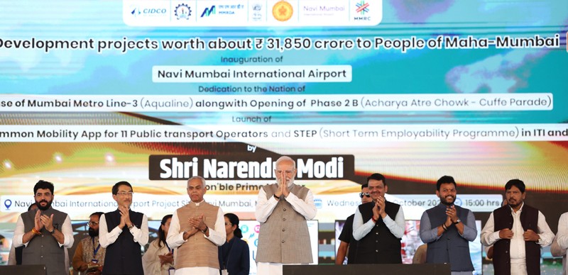 In Images: PM Modi inaugurates Navi Mumbai International Airport and Mumbai Metro Line-3
