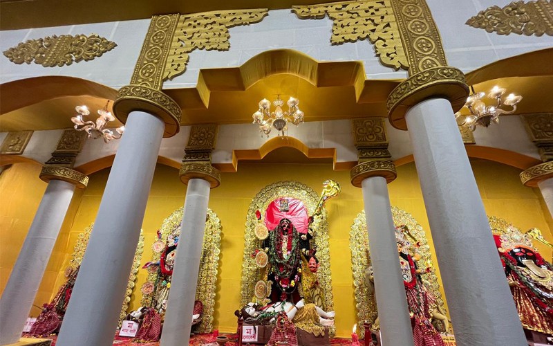 In Images: Pancha Kali worshipped in a pandal in Jadavpur, Kolkata