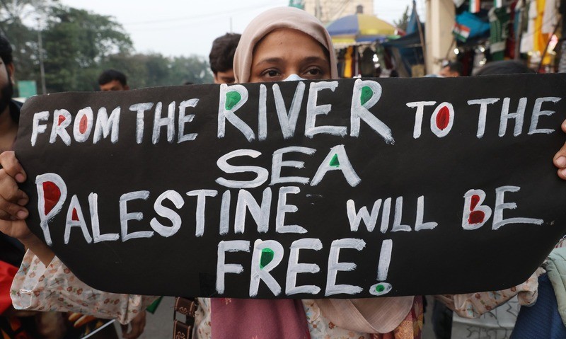 In Images: Activists rally in solidarity with Palestine in Kolkata