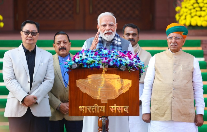 In Images: PM Modi addresses media ahead of Winter Session of Parliament