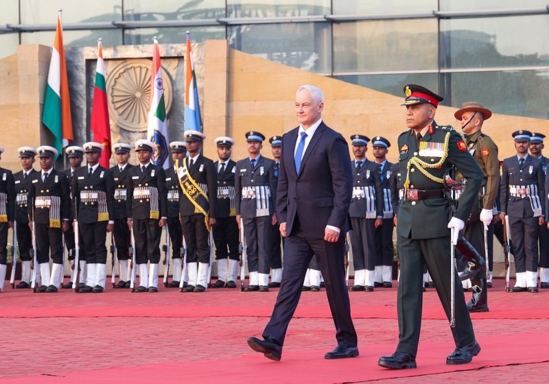 In images: Russian Defence Minister Andrei Belousov reviews Tri-Service Guard of Honour in New Delhi