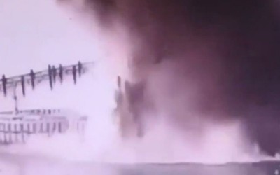 Ukraine claims to have hit bridge linking Russia to Crimea with underwater explosives, shares footage