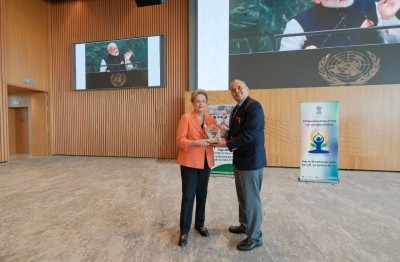 NDB President Dilma Rousseff attends International Day of Yoga in Shanghai