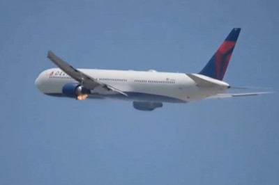 Atlanta-bound Delta Air Lines flight makes emergency landing in LA after left engine catches fire