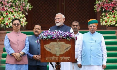 In Images: PM Modi addresses media in Parliament