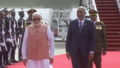 PM Modi arrives in Maldives for two-day visit, welcomed by President Mohamed Muizzu