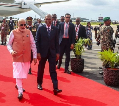 Deeply touched by Muizzu's gesture, writes Narendra Modi on X after arriving in Male