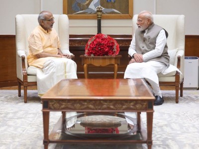 May he continue to serve the nation, writes Modi on X after meeting NDA's VP candidate CP Radhakrishnan