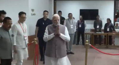 PM Modi casts his vote in Vice-Presidential election