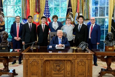 Indian-origin teen Agastya Goel photographed with Trump after US Physics Team’s clean sweep at IPhO 2025