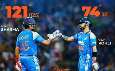 Rohit Sharma smashes century, Kohli scores unbeaten 74 to help India beat Australia by nine wickets in third ODI