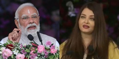 Aishwarya Rai Bachchan touches PM Modi’s feet at Sathya Sai Baba event — cameras capture the moment!