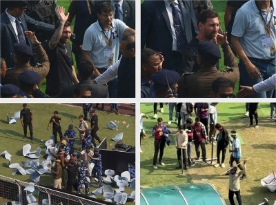 Chaos and anarchy at Salt Lake Stadium as Messi visit cut short after fan unrest