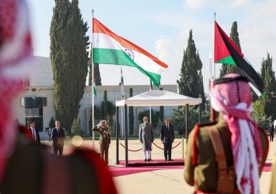 In Images: Narendra Modi arrives in Jordan