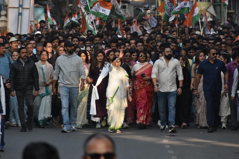 In Images: Mamata Banerjee leads rally in Kolkata against ED raids on I-PAC