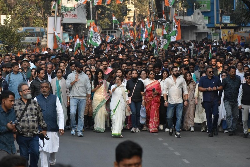 In Images: Mamata Banerjee leads rally in Kolkata against ED raids on I-PAC