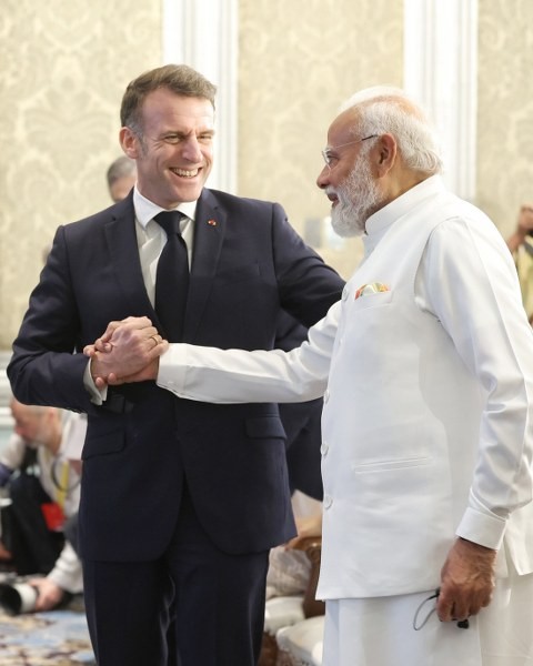 In Images: PM Modi, Emmanuel Macron hold talks during French President’s India visit