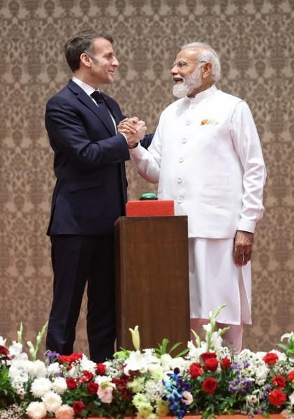 In Images: PM Modi, Emmanuel Macron hold talks during French President’s India visit