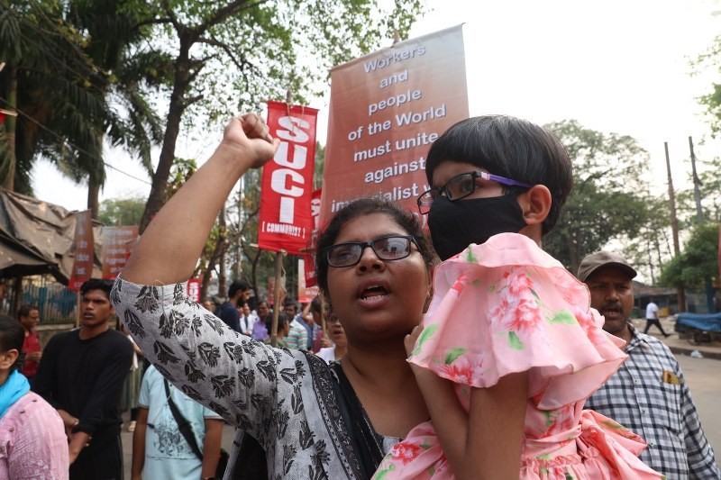 In Images: Leftist SUCI protests in Kolkata against US-Israel led strikes that killed Iran’s Supreme Leader Khamenei