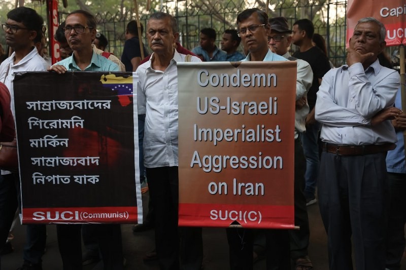 In Images: Leftist SUCI protests in Kolkata against US-Israel led strikes that killed Iran’s Supreme Leader Khamenei