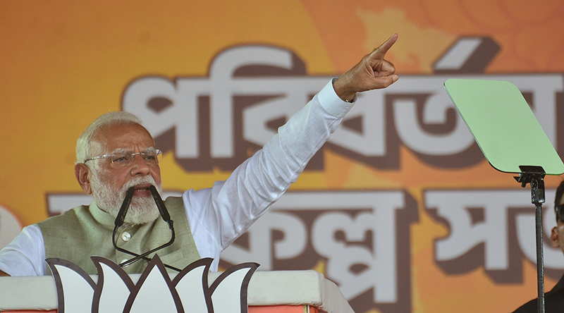 In Images: In Kolkata PM Modi launches blistering attack on TMC at Brigade rally