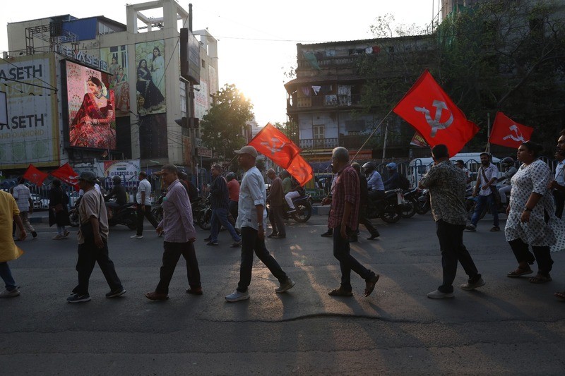 In Images: CPI-M supporters protest in Kolkata over LPG price hikes