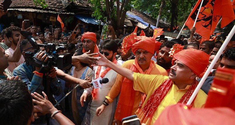 In Images: BJP’s Bhabanipur candidate Suvendu Adhikari celebrates Ram Navami