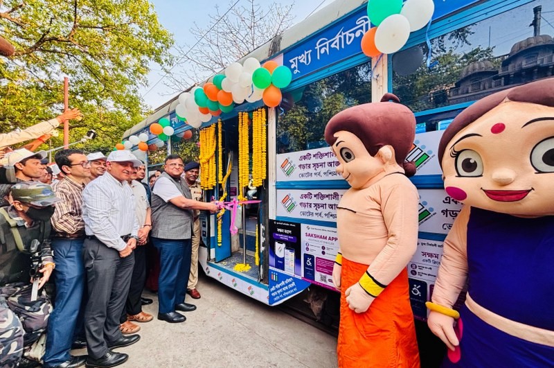 West Bengal Assembly Polls: SVEEP Tram rolls through Kolkata streets to boost electoral awareness