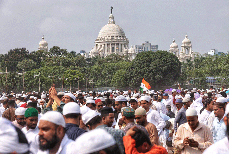 In Images: Thousands gather at Kolkata’s Brigade Parade Ground for namaz