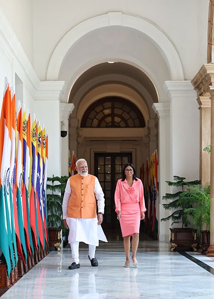 In Images: PM Modi hosts Venezuela's Acting President Delcy Rodriguez in New Delhi