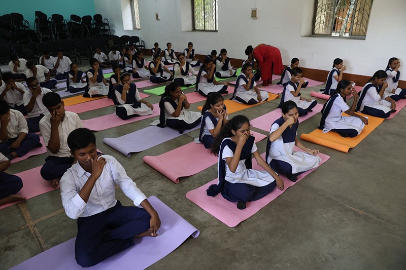 Visually impaired students of a Kolkata blind school embrace yoga ahead of Yoga Day