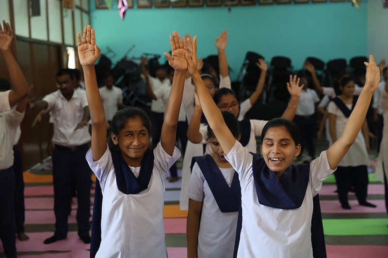 Visually impaired students of a Kolkata blind school embrace yoga ahead of Yoga Day