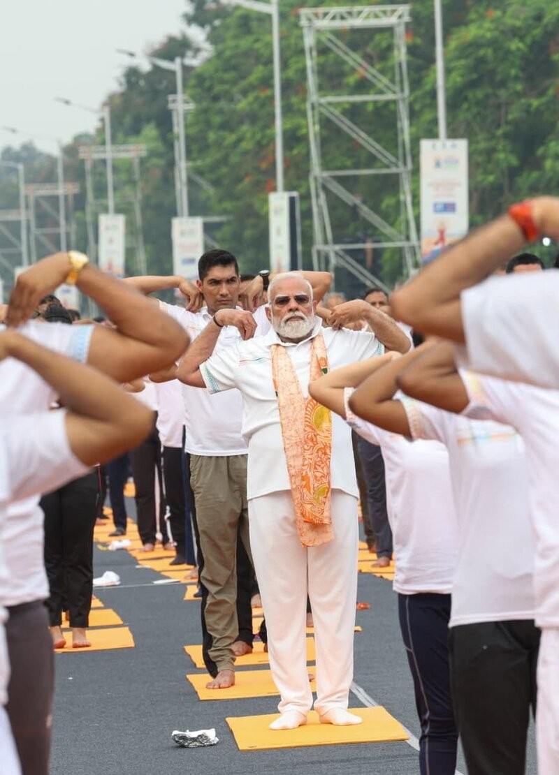 In Images: PM Modi performs yoga at Kolkata's Red Road on International Yoga Day 2026