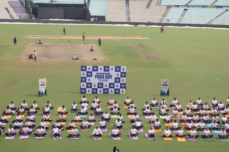 In Images: PM Modi performs yoga at Kolkata's Red Road on International Yoga Day 2026