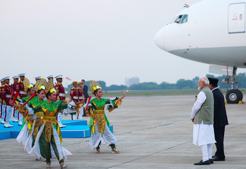 In Images: PM Modi arrives in Indonesia, receives warm welcome by Indian diaspora