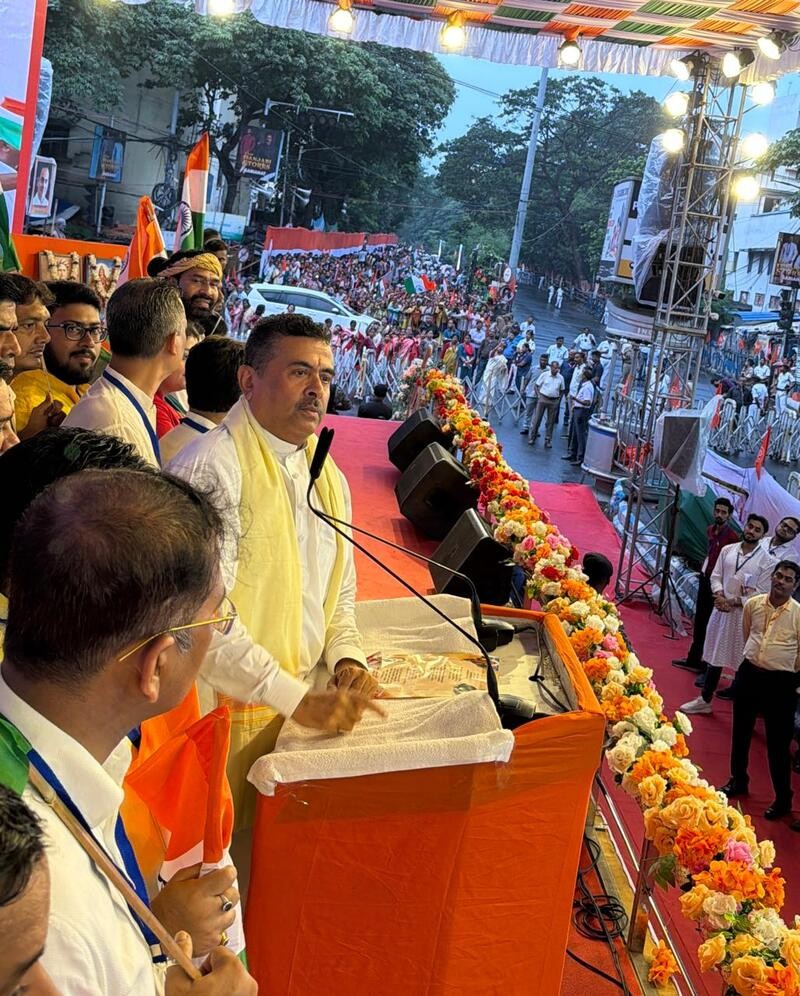 In Images: Suvendu Adhikari joins BJP-organised Vande Mataram Programme in Jadavpur