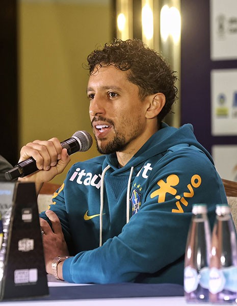 In Images: Brazil coach Carlo Ancelotti and captain Marquinhos meet press in Kolkata